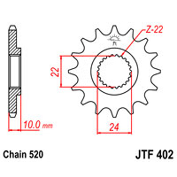 JT JT Gear Box Sprockets G/B 402-16T BMW